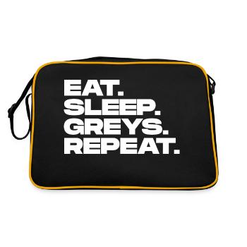 Eat Sleep Greys Repeat - Retro Bag - black/gold - Back