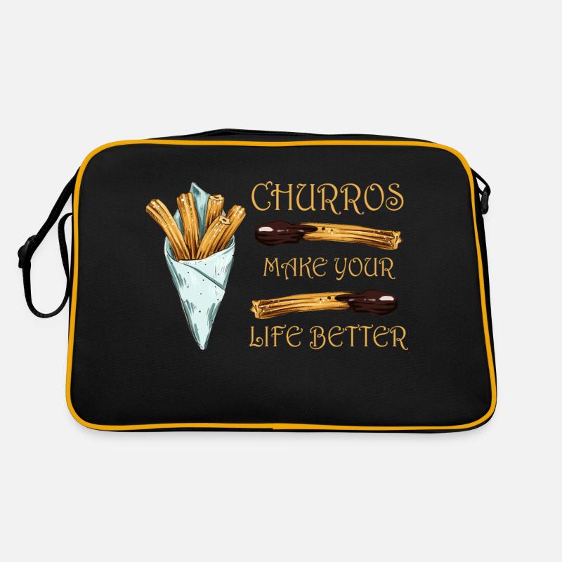 Churros make your life better - Retro Bag - black/gold