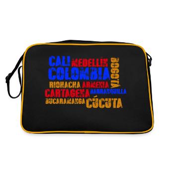 Colombia Cities Medellin Bogota Cali Cartagena - Retro Bag - black/gold - Back