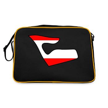 Piste de course en Autriche avec le drapeau - Sac Retro - noir/or - Dos