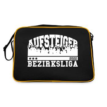 Aufsteiger 2022 Bezirksliga Aufstieg Fußball - Retro Tasche - Schwarz/Gold - Hinten