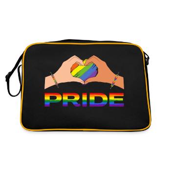 Le cœur LGBTQ porte la fierté arc-en-ciel - Sac Retro - noir/or - Dos