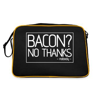 Bacon Nobody Bacon Lover Pun - Retro Bag - black/gold - Back