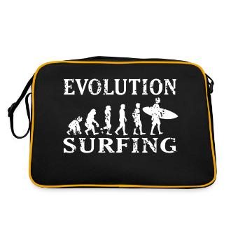 Vintage Surfing Evolution Cool Surfing T-Shirt - Retro Bag - black/gold - Back