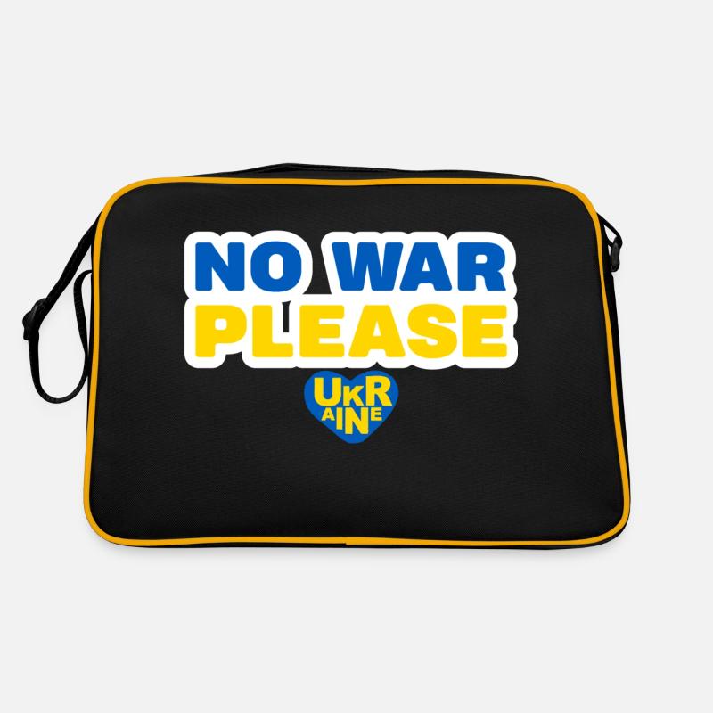 No War Please Ukraine - Retro Tasche - Schwarz/Gold