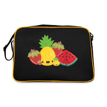 Fruit Party - Retro Tasche - Schwarz/Gold - Hinten