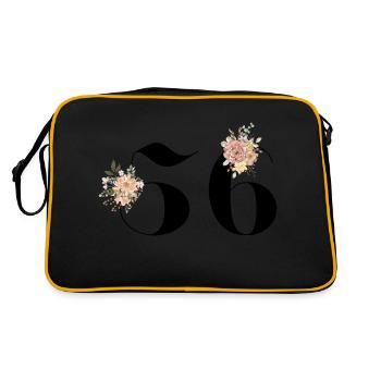 56th anniversary flowers (Gift of 56 years) - Retro Bag - black/gold - Back