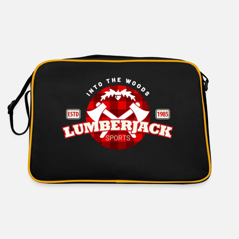 lumberjack check pattern - Retro Bag - black/gold