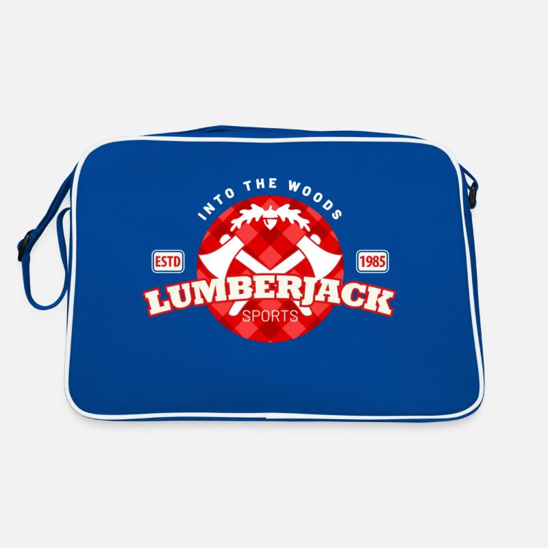 lumberjack check pattern in a circle Retro Bag