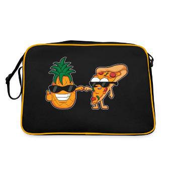 conception de dessins animés de pizza et d’ananas - Sac Retro - noir/or - Dos