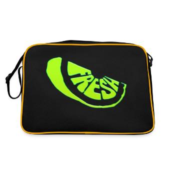 Frische frische süße Natur kühle Sommerfrüchte - Retro Tasche - Schwarz/Gold - Hinten