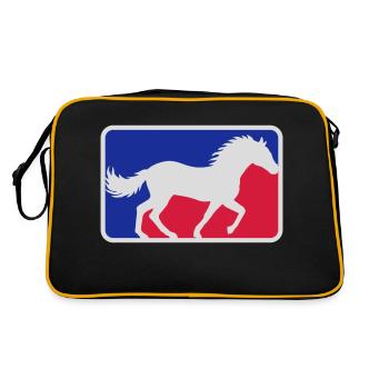 Cheval de sport rouge bleu - Sac Retro - noir/or - Dos