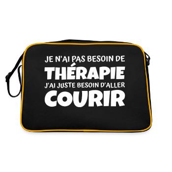 thérapie courir / humour course à pied - Sac Retro - noir/or - Dos