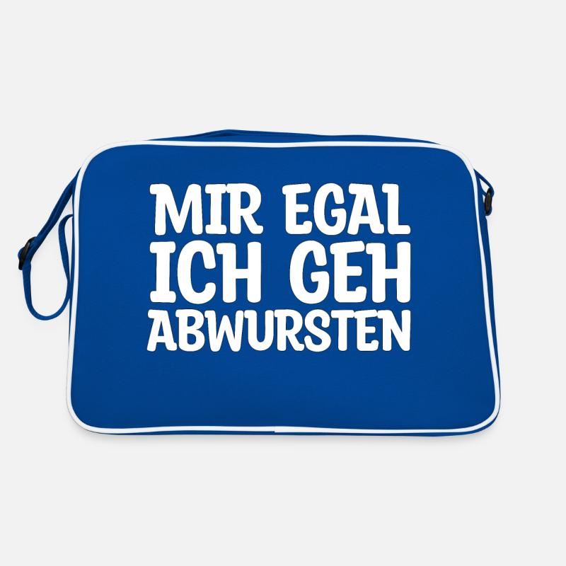 mir egal ich geh abwursten Geschenk Retro Tasche