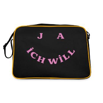 Ja Ich Will - Retro Tasche - Schwarz/Gold - Hinten