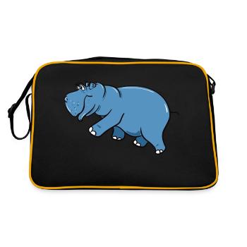 Friendly hippo - Retro Bag - black/gold - Back