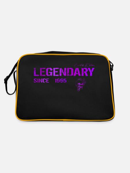 Legendary since 1995 Geschenk - Retro Tasche - Schwarz/Gold - Hinten