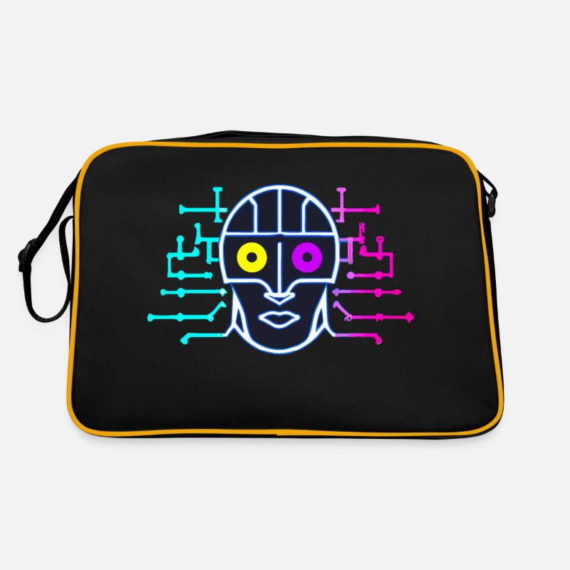 Neon Robot - Intelligence Artificielle - Cyborg - Sac Retro - noir/or