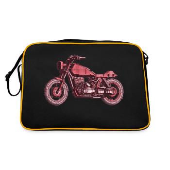 Hobby Biker und Motorradfahrer retro Design - Retro Tasche - Schwarz/Gold - Hinten