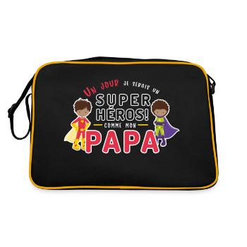 Un jour je serai un super héros comme mon papa - Sac Retro - noir/or - Dos