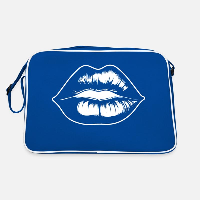 Lips, mouth, kissing lips Retro Bag