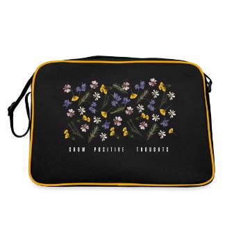 Grow positive thoughts - Retro Bag - black/gold - Back
