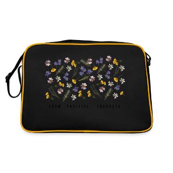 Grow positive thoughts - Retro Bag - black/gold - Back