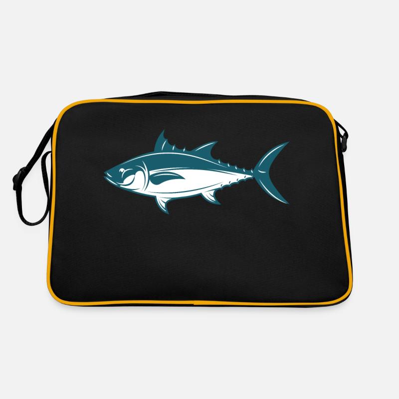 Meerestiere - Retro Tasche - Schwarz/Gold
