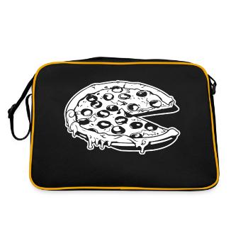 Pizza Fast Food Pizzeria - Retro Tasche - Schwarz/Gold - Hinten