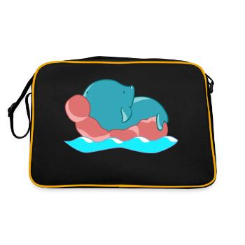 Sommer - Retro Tasche - Schwarz/Gold - Hinten