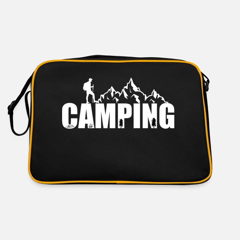 Camping - Retro Tasche - Schwarz/Gold