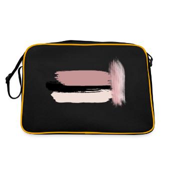 kreativer Pinselstrich - Retro Tasche - Schwarz/Gold - Hinten