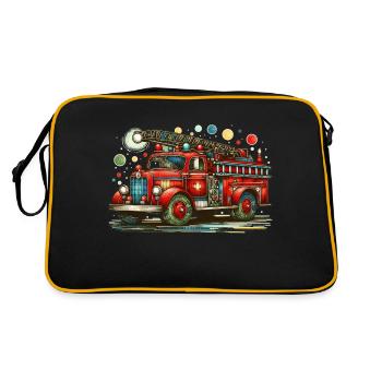 Fire Brigade Mobile | Fire Truck Rainbow Colors - Retro Bag - black/gold - Back