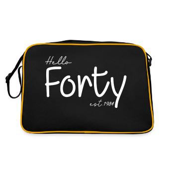 Hello Forty est 1984 - Feiern Sie den 40. Geburtstag - Retro Tasche - Schwarz/Gold - Hinten