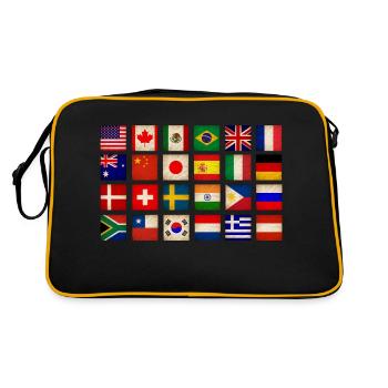 Drapeaux internationaux du monde - Drapeaux des pays - Sac Retro - noir/or - Dos