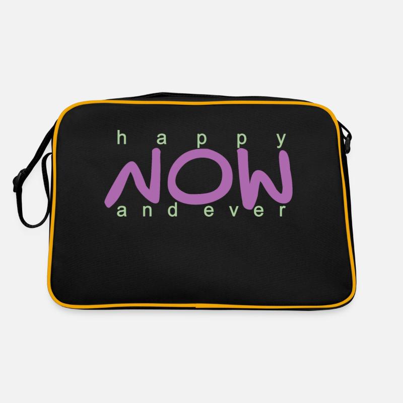 happy now and ever. - Retro Tasche - Schwarz/Gold