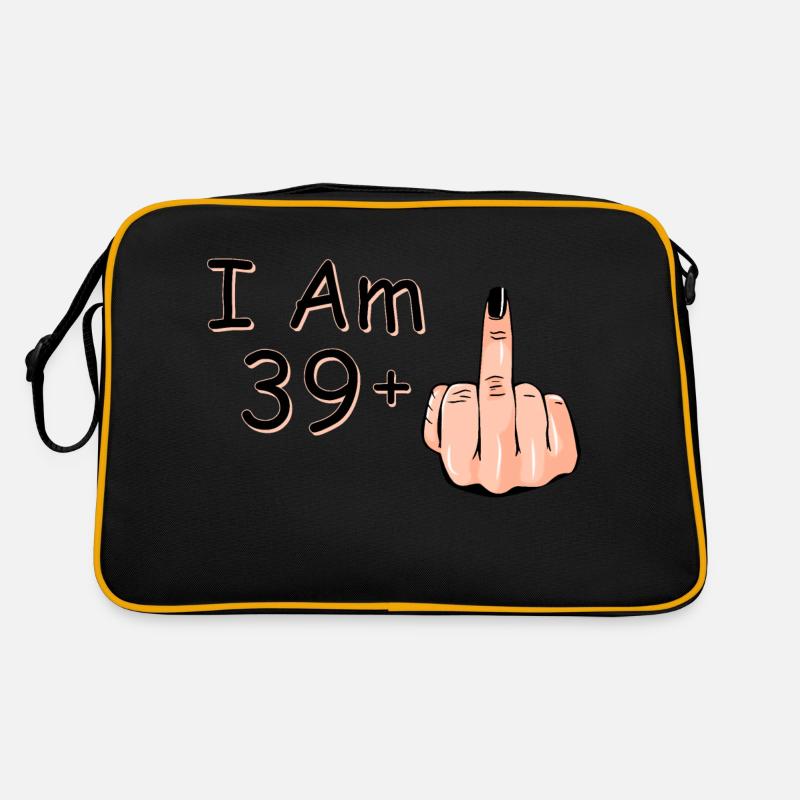 Ich bin 39 + 1 Mittelfinger-Hemd Ich bin 39 plus, Retro Tasche