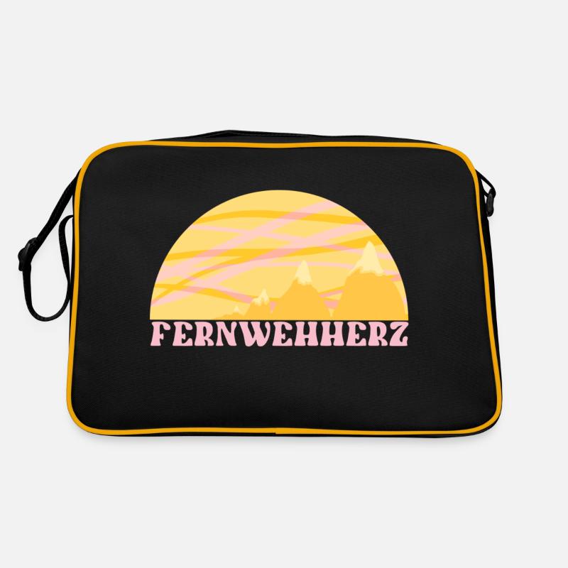 Reiselust Fernweh Herz Retro Tasche