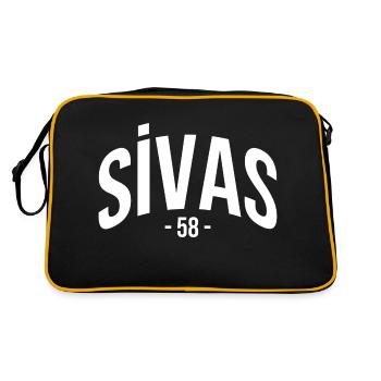 Sivas 58 Turquie Turquie Cadeau Vacances TR Türk - Sac Retro - noir/or - Dos