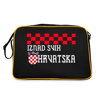 Croatia hrvatska croatia hrv hr zagreb split flag - Retro Bag - black/gold - Back