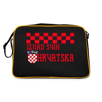 Croatia hrvatska croatia hrv hr zagreb split flag - Retro Bag - black/gold - Back