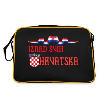Croatia hrvatska croatia hrv hr zagreb split flag - Retro Bag - black/gold - Back