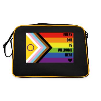Inclusive Pride : tout le monde est le bienvenu ici - Sac Retro - noir/or - Dos