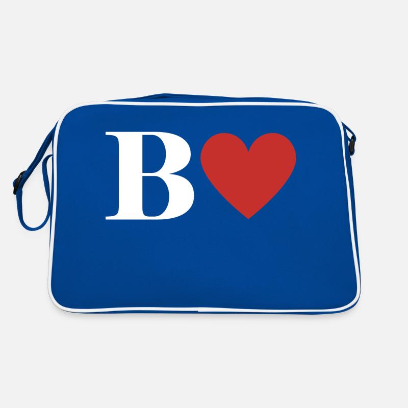 Letter b red heart Retro Bag