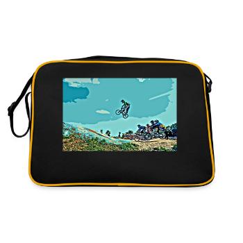 BMX Race Racing ATV Motocross - Retro Bag - black/gold - Back