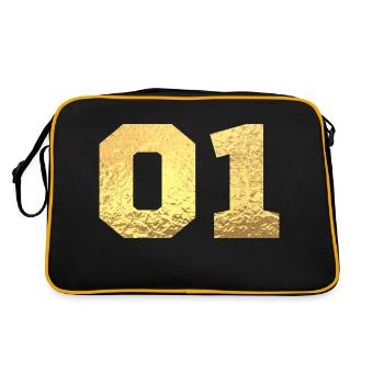 Numéro 1 paillettes doré -1e anniversaire - Sac Retro - noir/or - Dos