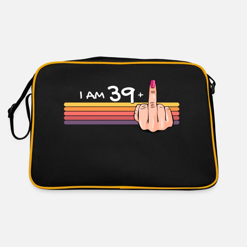 Ich bin 39 + 1 Mittelfinger-Shirt Ich bin 39 plus, Retro Tasche