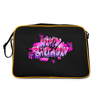 GRAFFITI HAPPY BIRTHDAY - Sac Retro - noir/or - Dos