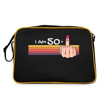 I Am 50 + 1 Middle Finger Shirt I Am 50 Plus, - Retro Bag - black/gold - Back
