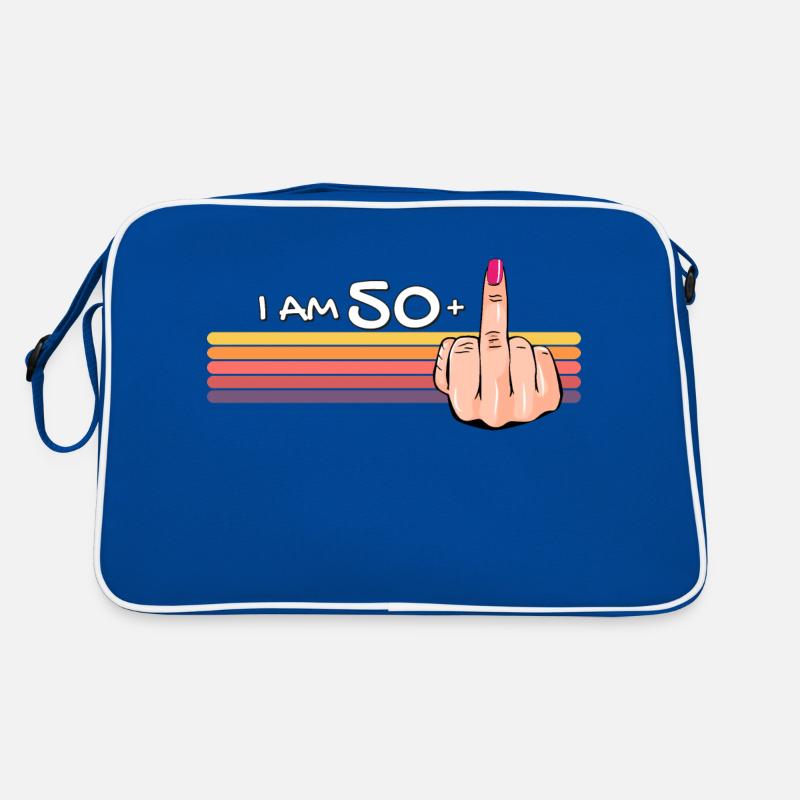Ich bin 50 + 1 Mittelfinger-Shirt Ich bin 50 plus, Retro Tasche